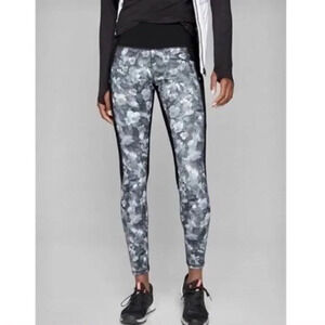 Athleta Black Floral Frost Transverse Athletic Leggings S